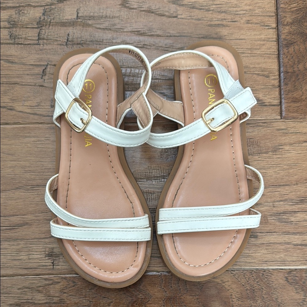 Girls White Strappy Sandals